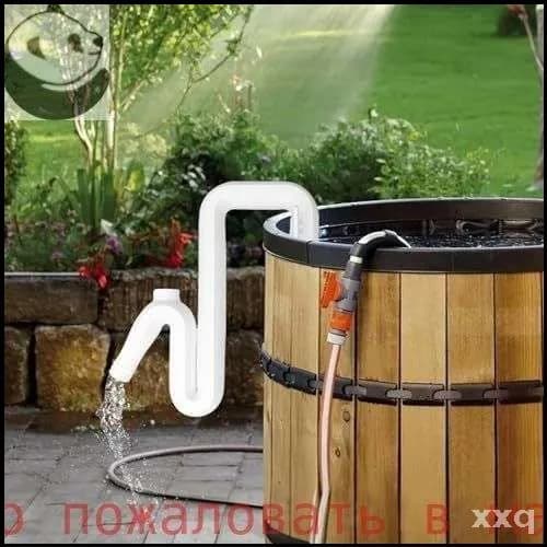 Атмосферостойкая система сбора осадков дополняется премиум шлангомудлинителем для перелива наружной воды из дождевых бочек