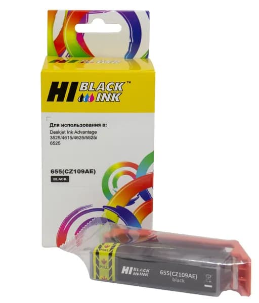 Картридж Hi-Black (HB-CZ109AE) для HP DJ IA 3525/5525/4525, №655, черный