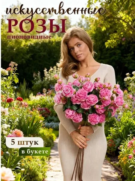 Пионовидные розы для декора интерьера