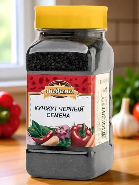 Кунжут черный семена 320 гр. натуральные семена для салатов, роллов и выпечки ТМ Индана