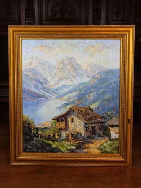 Картина. Холст. Масло. С подписью автора. Середина 20 века. Европа