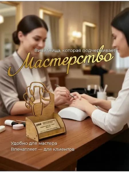 Визитница настольная для визиток из дерева