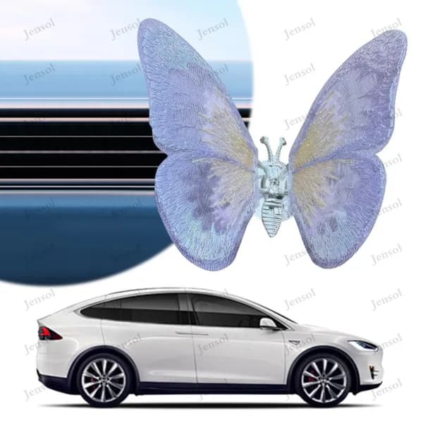 Декоративная объёмная бабочка для автомобиля с эффектом движения, фиолетовая