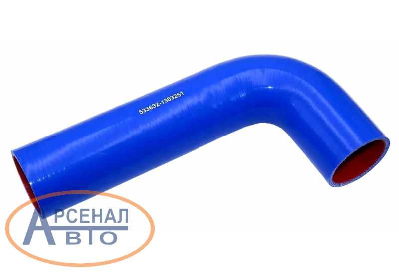 Патрубок радиатора МАЗ угловой нижний н/о (l 280мм, d 70х60) (силикон) 533632-1303251
