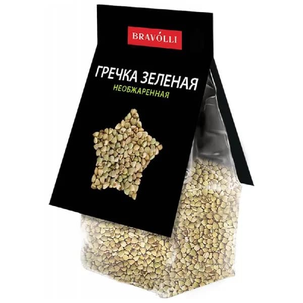 Гречка BRAVOLLI зеленая необжаренная 350г