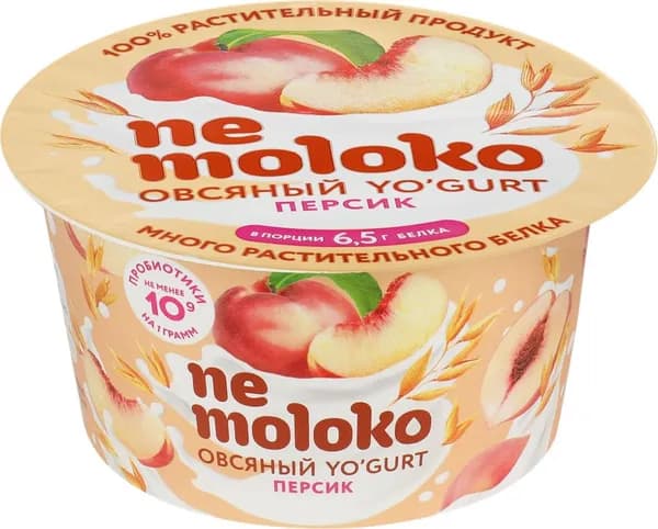 Продукт овсяный NEMOLOKO Yo'gurt Персик, 130г5шт