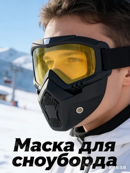 Лыжная маска/снимается для легкой чистки, оснащена мягкой и толстой губчатой подушечкой/18,5*18 см