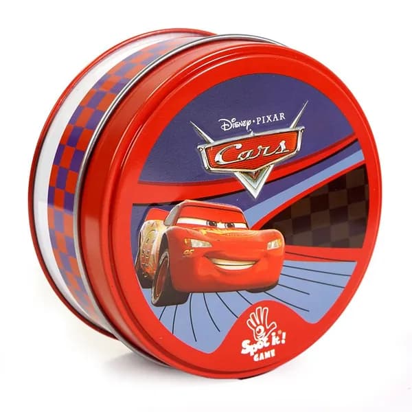 Spot it! настольная игра в металлической коробке, тема: cars Молния Маккуин, 55 карт, для детей и взрослых