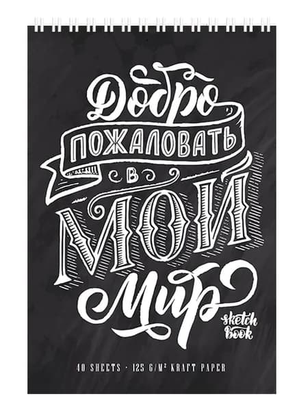 Скетчбук ПЗБМ Мой Мир A4, на спирали, для графики, 125 г/м2, 40 л, x 2 шт