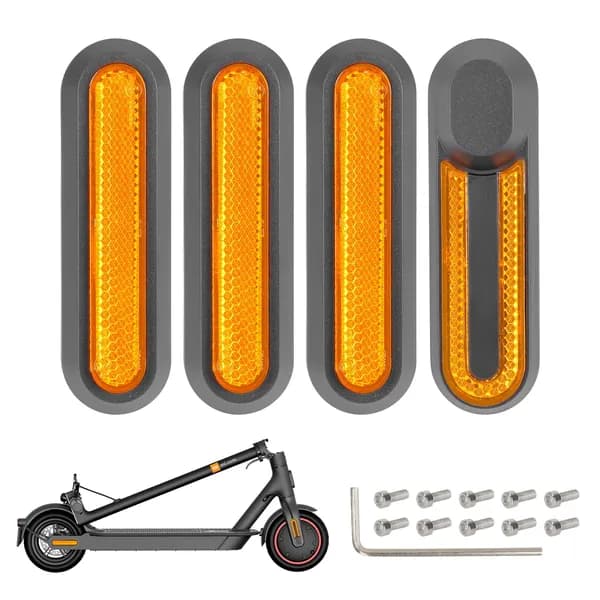 Накладки колес светоотражающие с катафотами для электросамоката Xiaomi, цвет желтый