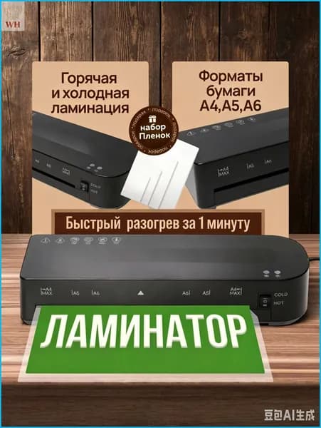 Пакетный ламинатор Ламинатор А4, формат А4, черный