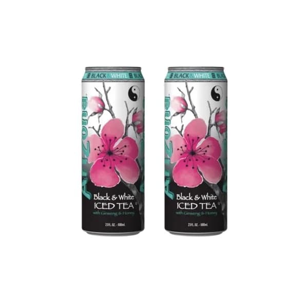 Холодный чай AriZona Iced Tea Black & White, 680 мл х 2 шт