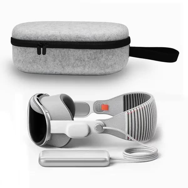 Чехол для Apple Vision Pro 2024 из фетра серого цвета