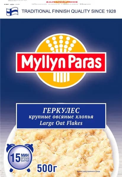 Хлопья овсяные MYLLYN PARAS Геркулес крупные, 500г
