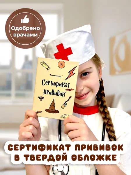 Сертификат профилактических прививок Miaworkstudio в твердой обложке, для ребенка, прививочный, детский