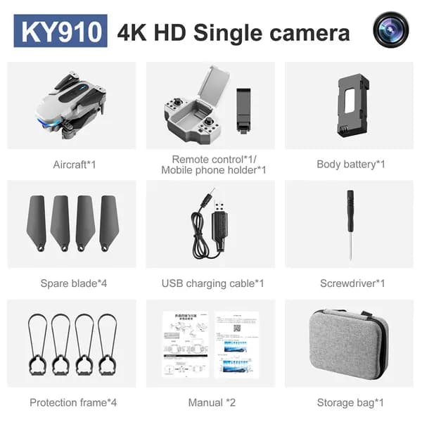 Мини -дрон с камерным 4K 1080p Wi -Fi FPV-квадрокоптером, съемный