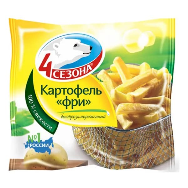 Картофель фри 4 Сезона быстрозамороженный 900 г