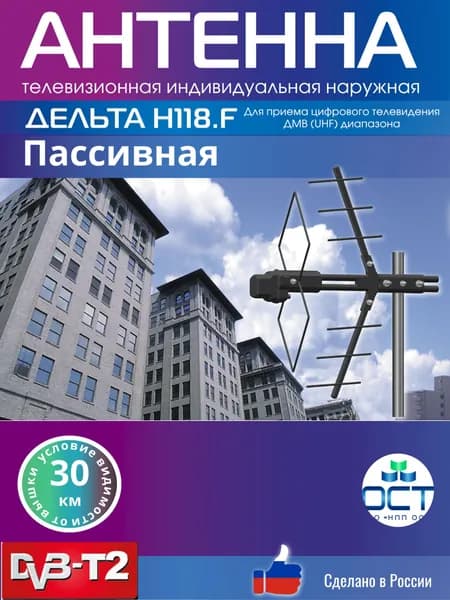 Антенна для цифрового телевидения DVB-T2 пассивная рамочная ДЕЛЬТА Н118.F