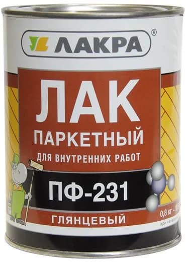 Лакра Лак строительный, Алкидная, Глянцевое покрытие, 0.8 л, 0.8 кг, прозрачный