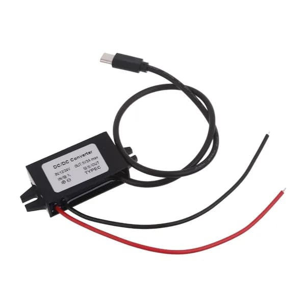 Адаптер питания 12V на 5V, 3A, Type C прямой разъем