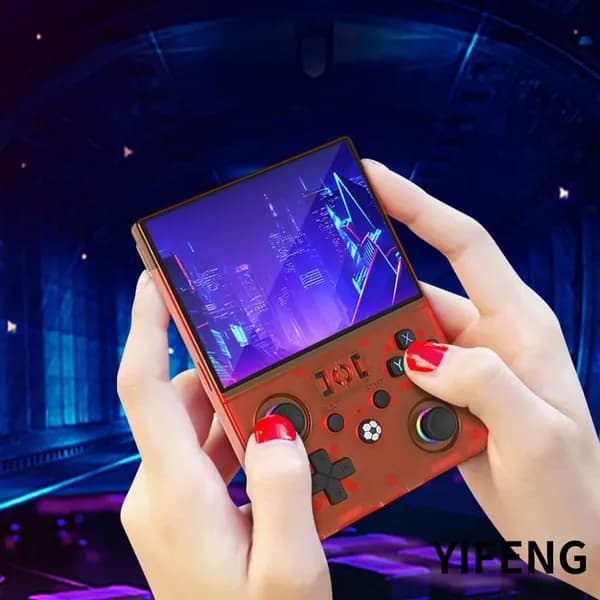 Портативная игровая консоль R36MAX2 с открытым исходным кодом, 4,5-дюймовый IPS-экран, 128 ГБ, красный цвет