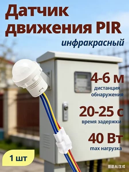 Датчик движения 220В 40Вт для светильника 1 шт.