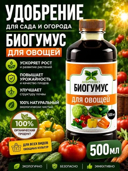 Биогумус удобрения для сада и огорода 500 мл