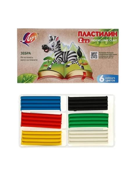 Пластилин Луч ZOO 6 цветов 90 г