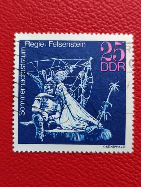 Марки ГДР (Германия) 1973. Искусство/Театральные постановки: "Сон в летнюю ночь". Гашение. Редкость.