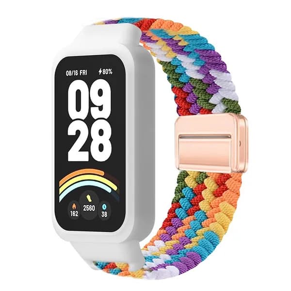 Магнитный нейлоновый ремешок, мягкий и удобный, совместимый с Xiaomi Mi Band 9 Active/Redmi Band 3. Тканый ремешок, легкий и дышащий, удобный в носке, спортивный ремешок.