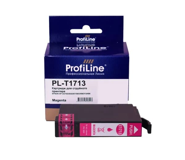 Картридж для струйного принтера T1713 ProfiLine для Epson Expression Home XP-33/XP-103/XP-203/XP-207/XP-303 и др., цвет пурпурный