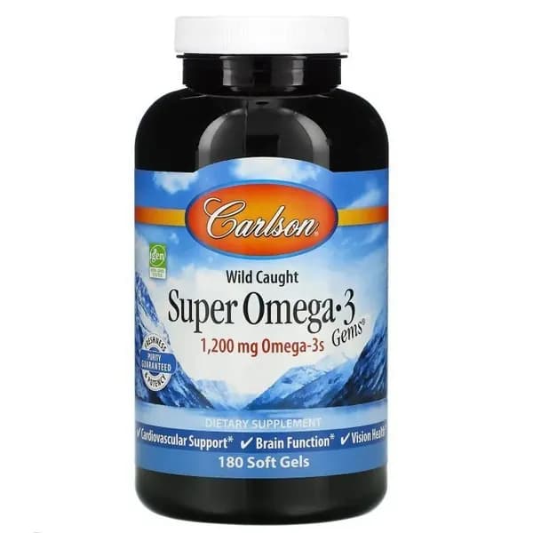 Carlson Labs, Super Omega-3, высокоэффективная Омега-3, 1200 мг