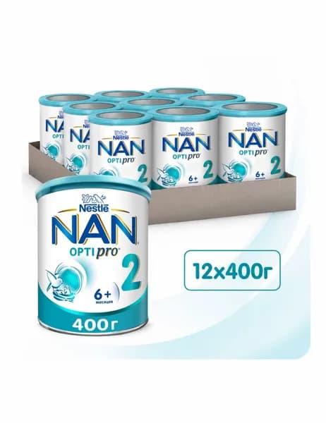 Молочная смесь NAN 2 OptiPro, с 6 месяцев 400г 12шт