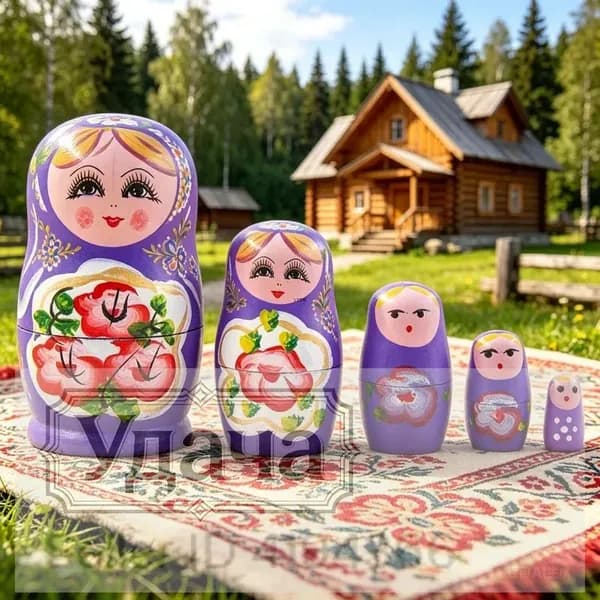 Матрешка из дерева 5 уровней, ручная роспись, народный стиль, игрушка для детей, сувенир