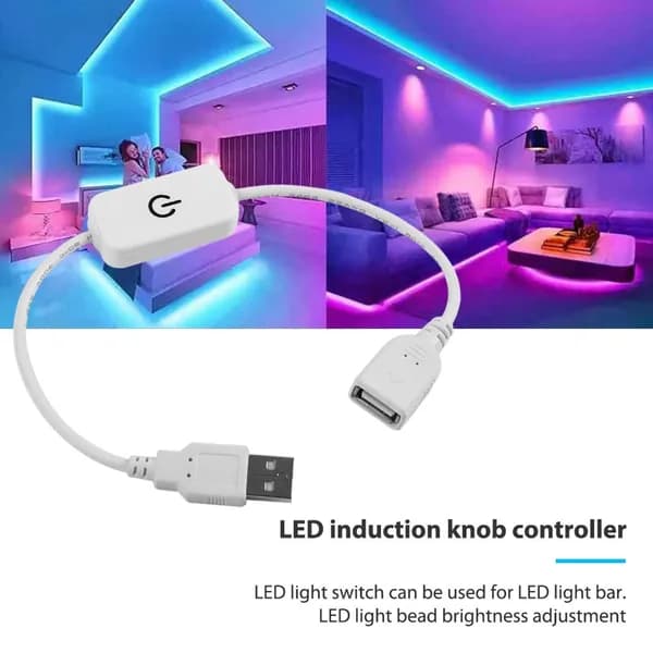 USB-контроллер сенсорного управления яркостью для светодиодных ламп, белый