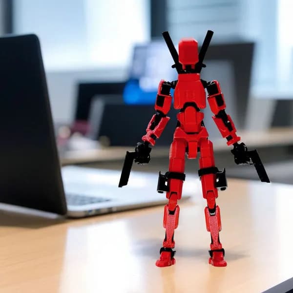 Гибкая 3D-печать фигурка робота с подвижными суставами, красный цвет