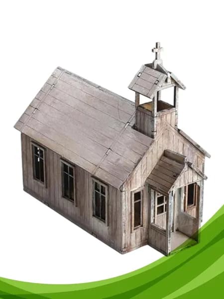Деревянная модель церкви Восточной Европы в масштабе 1:72