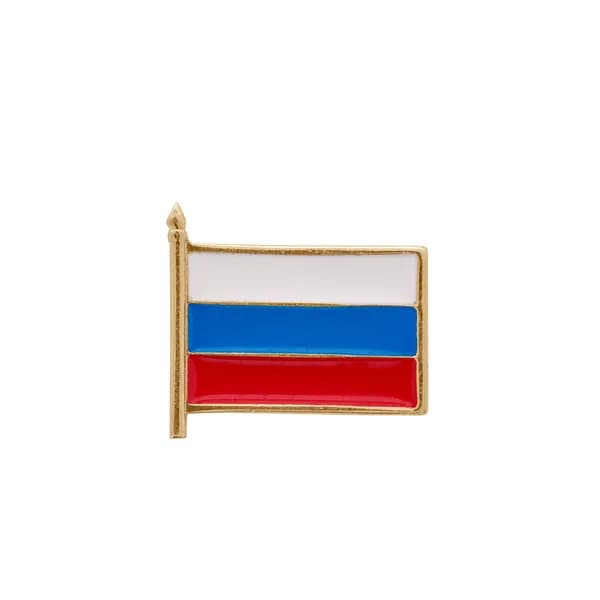 Значок Флаг РФ серебро с позолотой 38080