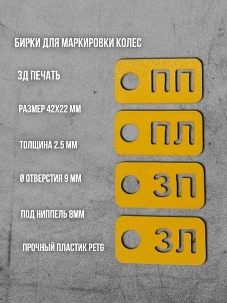Комплект бирок (шильд) для сезонной маркировки колес, 4шт.
