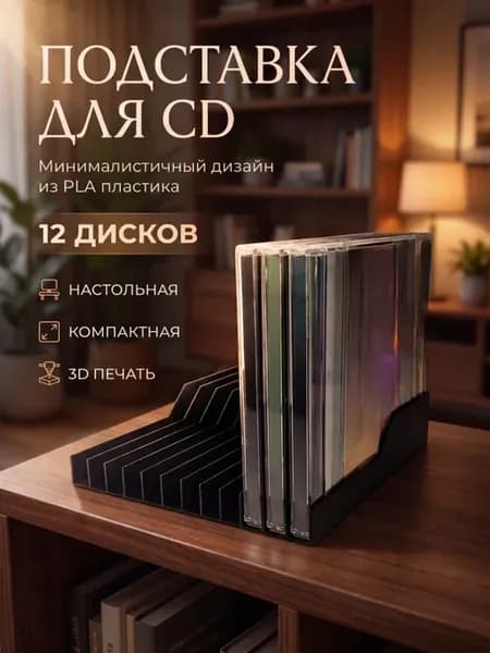Подставка для CD дисков из PLA пластика