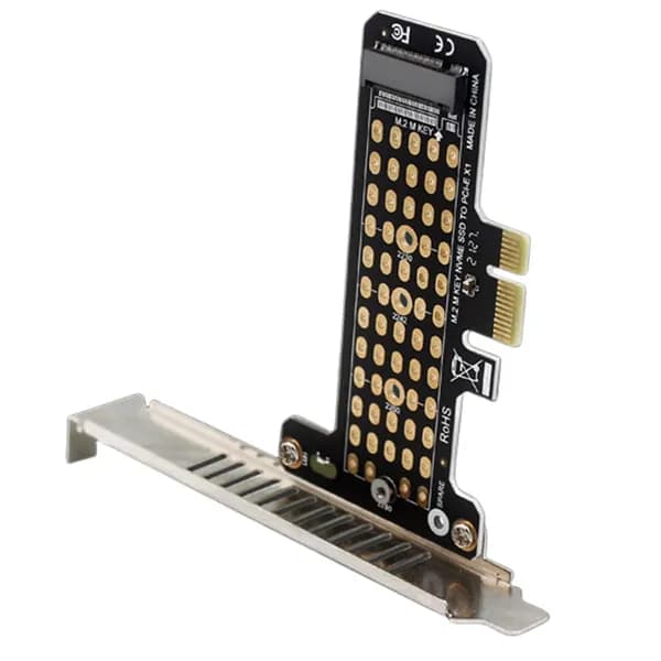 Адаптер M.2 NVMe SSD в PCIe x1 с поддержкой PCIe 4.0 и матричными отверстиями для охлаждения