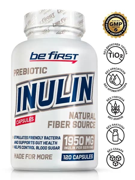 Углевод инулин пребиотик в капсулах Be First Inulin 120 капсул