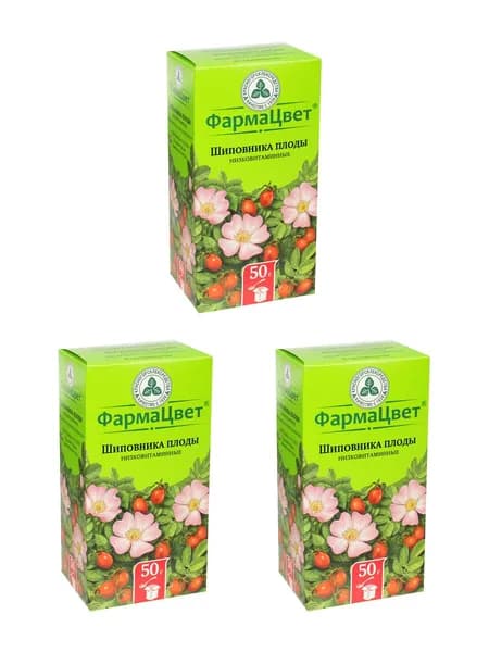 Шиповника плоды низковитаминные, 50 г, 3 уп