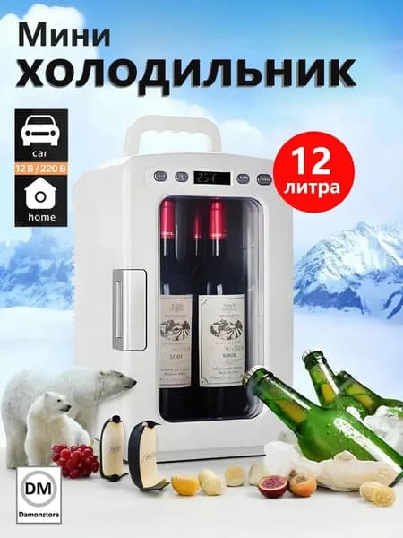 Автомобильный холодильник с прозрачным окном объемом 12 литров