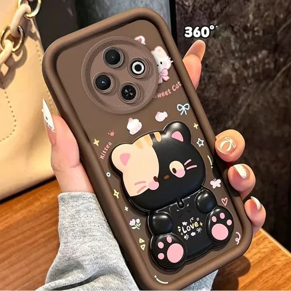 Чехол для Tecno Spark 30C 4g с защитой камеры, с мультяшным кронштейном JTXMMZJ01