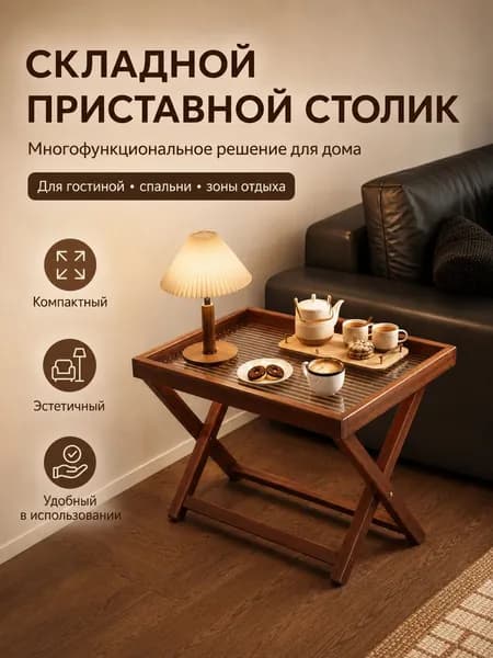 Садовый стол,Бамбук 30х44х44 см