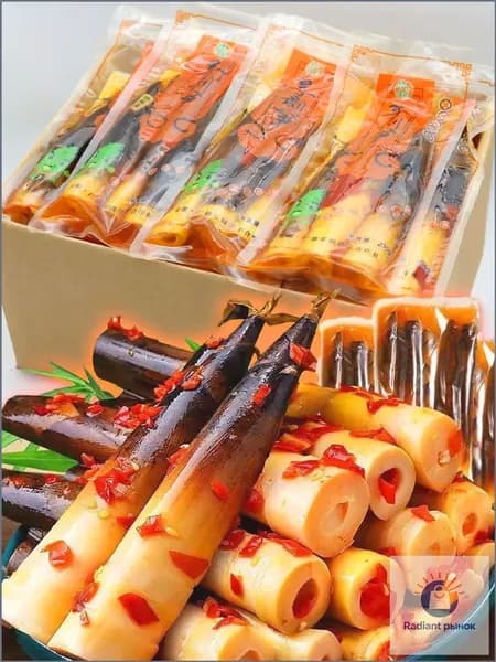 спаржа маринованная,побеги бамбука,чеснок маринованный
