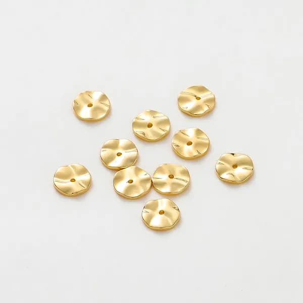 Бусины металлические разделители, 1х4 мм, цвет золота 18k , 30 штук.