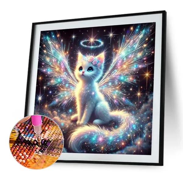 Диамантная картина Кот в стиле мультфильма, 30 30 см, 5D-вышивка