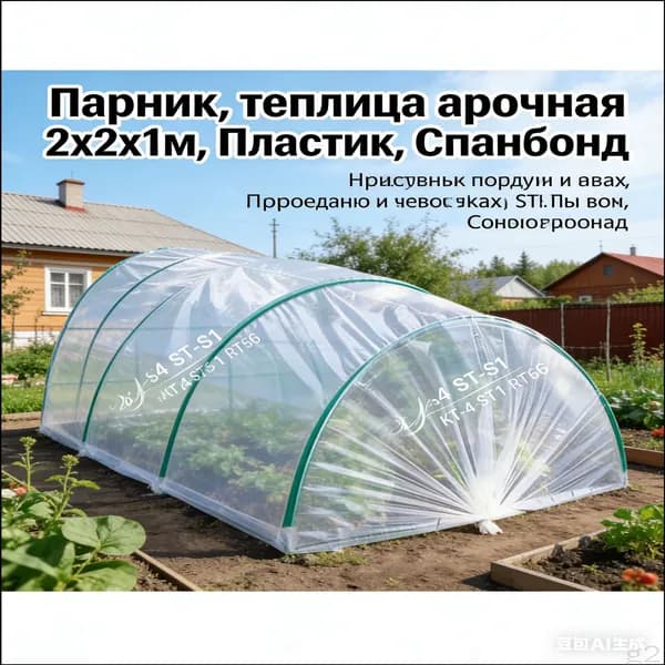 Парник, теплица 2.1х2.1х1.45 м стеклотекстолит